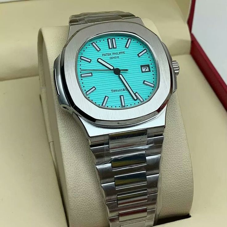 Patek Philippe silver With Blue Dial